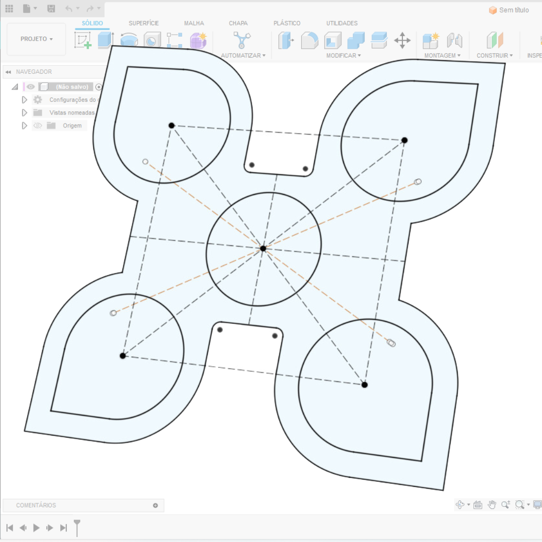 Projeto do curso: flange modelada no Fusion 360